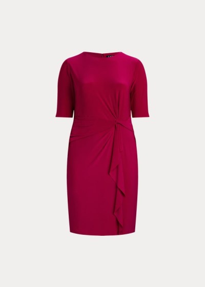 Vestidos Ralph Lauren Mujer Fucsia Claro - Twisted-Knot Jersey - LVGBO0752